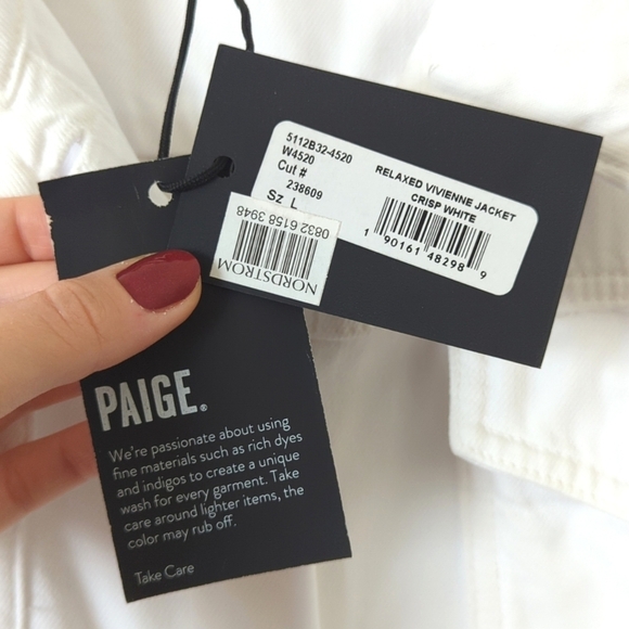 Paige Vivienne This Sh*t Is Bananas Custom Relaxed Cropped Denim Jacket White L - Picture 6 of 15